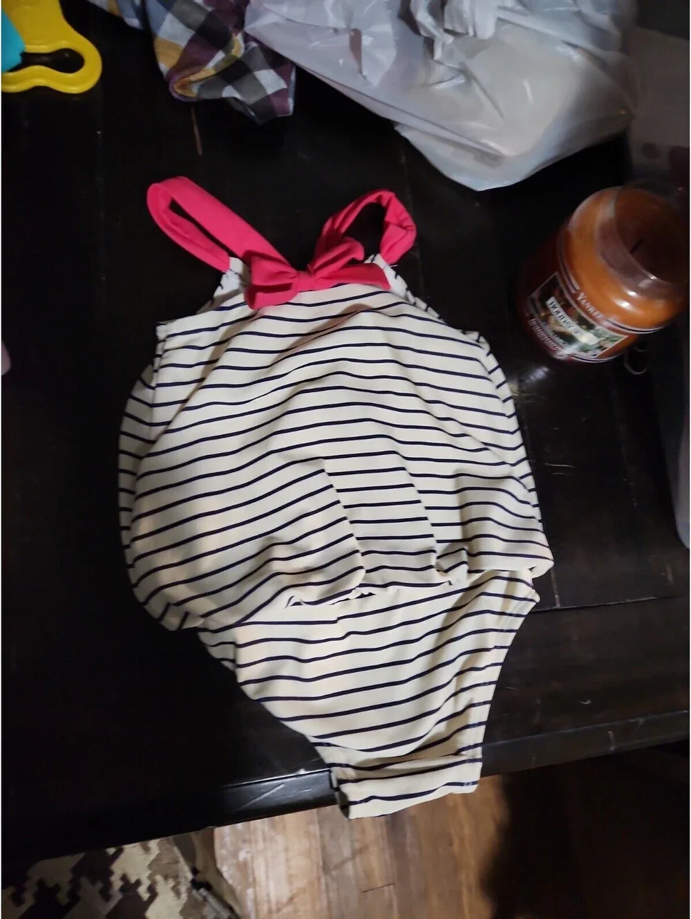 Baby Gap swim wear girls 12-18 Months Navy blue w/ stripes